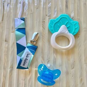 Teether Soother Lovey Pacifier Clip 3Pc Set